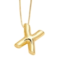 Golden balloon style letter X pendant necklace with box chain for women - Letter X