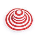 Vista dettagliata di un cappello di paglia a tesa larga con strisce rosse e bianche - M (56-58cm) / A righe rosse e bianche