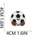 Macro detail of 4cm mini football embroidery patch with precise size dimensions - Soccer Style (8)