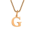 Minimalist stainless steel necklace featuring a polished letter G pendant in gold finish - Letter G-Rose Gold