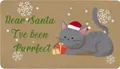 Close-up of Christmas cat doormat texture with Dear Santa text and festive gift boxes - 40*60cm / Christmas Decor-Brown Hat Cat