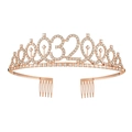 Roségoldene Geburtstags-Tiara mit Strasssteinen und Zahl 32 auf einem Metallkamm - 32 Jahre alt