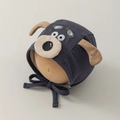 Détail du bonnet aviateur bébé avec oreilles de chien et broderie de lunettes - 36-45cm(0-12 Mois) / gris foncé