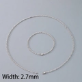 Set collana e bracciale in acciaio inossidabile argento da 2,7mm maglia a O - Larghezza Catena 2.7mm (Colore Acciaio) / Bracciale 19CM