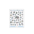 Alice in Wonderland theme nail stickers with mouse and poker card patterns for DIY art - Relief Mouse with Playing Cards Design Style (DP-145)