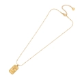 Golden stainless steel rectangle tarot pendant necklace with celestial moon and stars - Rectangle Moon Star Style (6#)