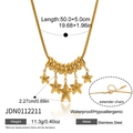 Collana in acciaio inossidabile dorato con ciondoli a stella, catena serpente e chiusura - Stile Dorato (JDN0112211)