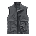 Gilet sportivo grigio scuro da uomo con tasche a zip e fodera interna traspirante - Grigio