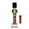 30cm Nutcracker Drummer in red and green glitter finish with retail packaging box - Drummer Soldier/S3011A