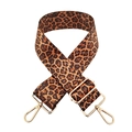 Tracolla regolabile con stampa leopardata e ganci rotanti in metallo dorato - No.1 Leopardo Marrone