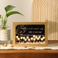 DIY wooden tulip night light picture frame with warm glowing floral art for gifting - 10 Yellow Tulips (Warm Light Material Kit) / 6 Inch