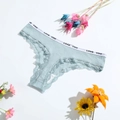 String femme en coton bleu clair avec dentelle et ceinture élastique LOVE YOU - M(28) / Bleu Moyen & Blanc