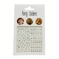 Iridescent heart and pearl rhinestones facial stickers for DIY party makeup and body art - AB Droplets