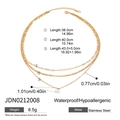 Dimensioni della collana di perle multistrato in acciaio dorato e caratteristiche ipoallergeniche - Collana multistrato dorata con ciondolo di perla (JDN0212008)