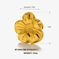 18K vergoldeter Edelstahl-Blumenring mit detaillierten Blütenblättern für Damen - Gold
