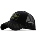 Gorra de camionero negra estilo Brasil con malla verde y cierre trasero ajustable - Ajustable / Negro