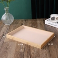 Bamboo jewelry display tray with pink velvet lining measuring 35.5x24.5x3cm dimensions - Bamboo Wood Empty Tray