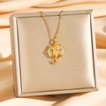 Collana con ciondolo elefante portafortuna in oro placcato e zirconi stile hip-hop - Elefante Fortunato Oro / Oro