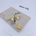 Détail du fermoir cœur doré serti de zircons avec dimensions du produit - Fermoir Coeur Entièrement en Zirconia (5)
