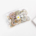 Colorful elastic hair ties for girls in a stylish zip bag with floral pattern - 3cm Spiral Macaron Colors