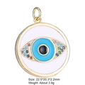 Detailed view of evil eye pendant with blue enamel and colorful rhinestones - Style 26