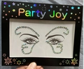 Self-adhesive rainbow face rhinestones with star patterns for festive eye makeup - HF-107 White AB