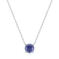 S925 sterling silver necklace with a 8mm round purple gemstone solitaire pendant - 8MM Blue-Purple Gemstone Pendant (RHN2166)