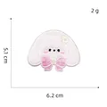 Cute white plush rabbit embroidery patch with pink bow and flower decoration - Self-Adhesive Plush Rabbit 5# (Curly Ear Pink Bow)