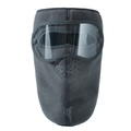 Dark grey fleece balaclava with anti-fog goggles for winter outdoor cycling and skiing - Extended Neck Style / Gray