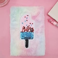 Cuaderno de felpa arcoíris con diseño de helado de lentejuelas y bordado Hello - 3# Hello Helado