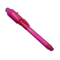 Invisible ink magic pen in pink finish with UV LED light tip for secret messages - Rose Red