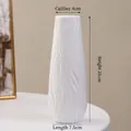 White minimalist ceramic vase with wavy texture, 21cm height for modern home decor - Glazed Lingyun (21cm)