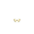 Ear cuff dorato minimalista con cinque anelli collegati e zirconi incastonati - Argento 925 / Ondulato Quattro Strass Oro (RHE675G)