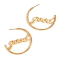 Poliierte 18K vergoldete Edelstahl-Ohrringe mit 'good' Schriftzug in Schreibschrift - Good-Stil (Gold)