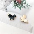 DIY black butterfly pendant with gold edge for jewelry making and crafting - Large Butterfly