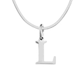 Collar de cadena de serpiente plateada con colgante de letra L pulida elegante - L