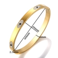 Specifiche delle dimensioni del bracciale dorato Evil Eye con diametri 60mm e 49mm - MSXBXS106G / Oro