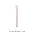 Bâtonnet mélangeur en verre résistant à la chaleur fleur de cerisier rose, long 155mm - Longueur 15,5 cm / Cerisier Court Rose