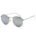 Occhiali da sole tondi polarizzati retro con montatura in metallo argento e lenti - Montatura Argento Specchio Argento (Polarizzate) C2