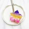 Purple, yellow and pink gradient flower hair claw clip in high-gloss resin material - Purple+Yellow+Pink (Rainbow Five-petal Flower)