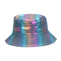 Reflektierender Fischerhut mit holografischer Beschichtung und Farbverlaufseffekt - Holographischer Lila-Rosa-Verlauf (4#)