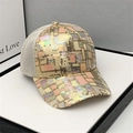 Berretto da baseball con paillettes oro e rosa e rete posteriore traspirante - Beige