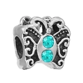 Vintage Oxidized Cyan Inlaid Rhinestone Butterfly Style (36) / Normal Specification / Turquoise Green