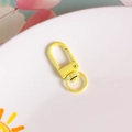 Iridescent lemon yellow metal U-shaped clasp with 360-degree rotating swivel ring - Light Yellow Iridescent