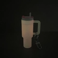 Luminous glow-in-the-dark tumbler keychain with metal carabiner for backpacks - Luminous Pink