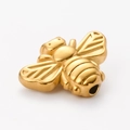 Polished golden stainless steel bee shape bead with hole for DIY jewelry making - 7# Small Bee / Gold