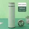 Thermos 500ml en acier inoxydable 316 vert clair avec infuseur à thé intelligent - Série Droite Standard / Vert clair