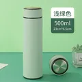 Light green 500ml 316 stainless steel insulated smart vacuum flask with tea infuser - Standard Straight Series / Light Green