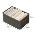 Grey fabric storage box with steel frame and leather handle 48x28x20cm size - With Steel Frame Support / Grey Cationic Fabric
