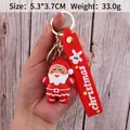 Christmas Santa Claus PVC keychain with red silicone strap and gold metal clasp - Santa Claus-14